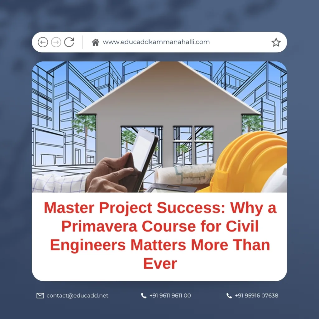 Primavera course for civil engineers project management training