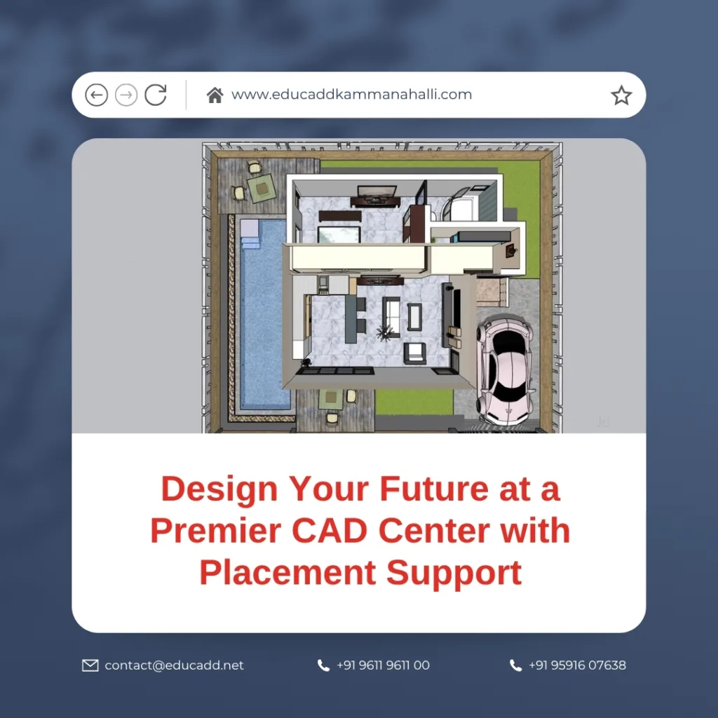 Student learning CAD at premier center with placement support