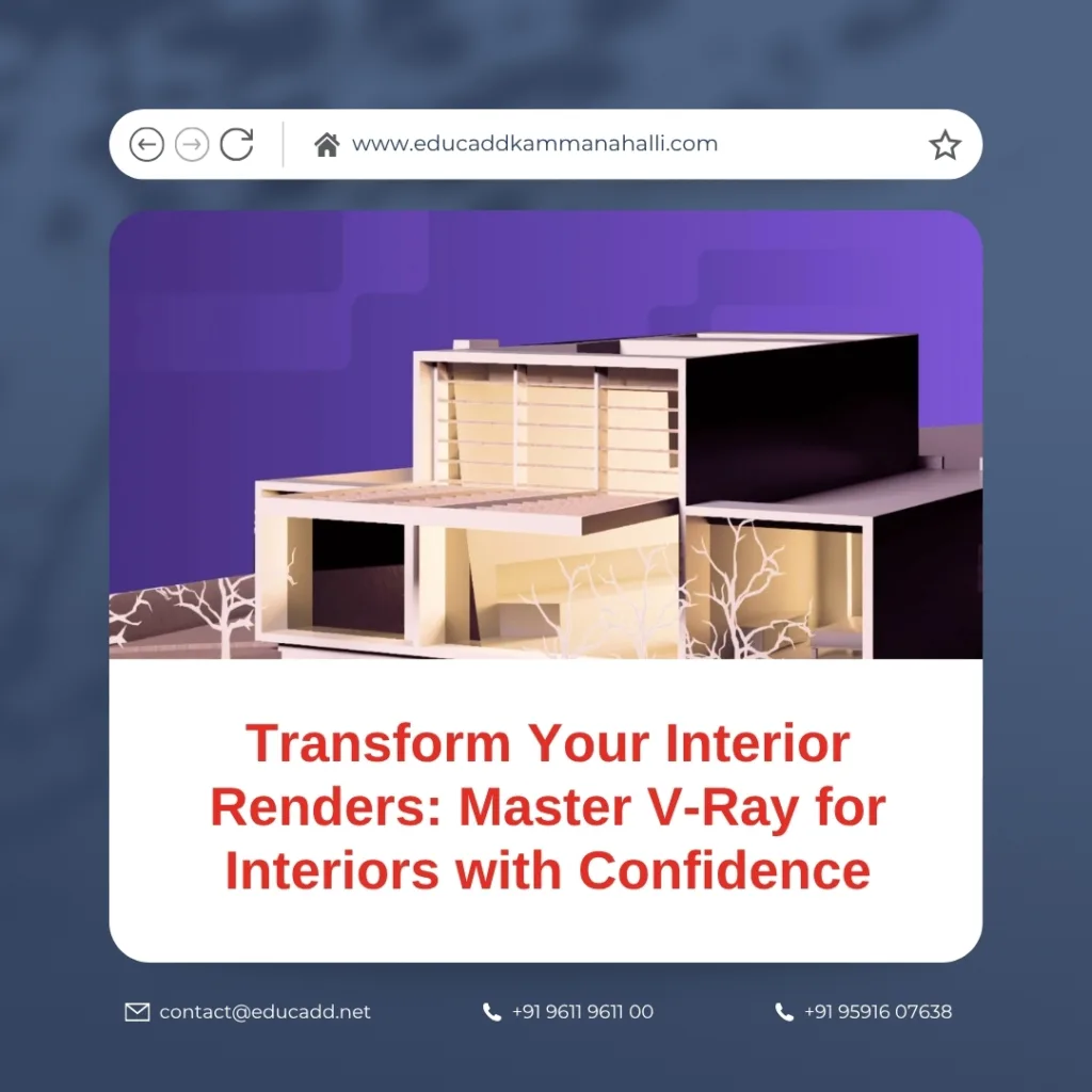 “Student mastering V-Ray interiors for stunning interior renderings”