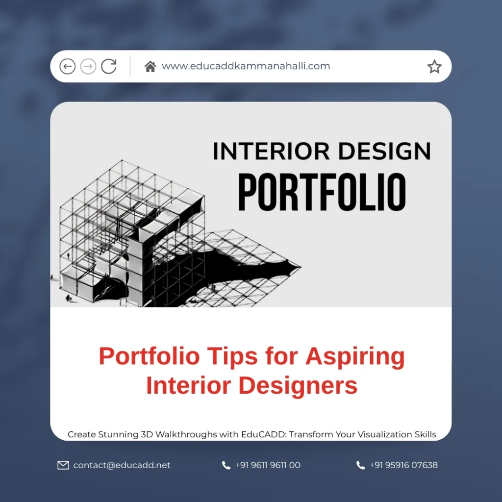 Interior designer creating a portfolio layout