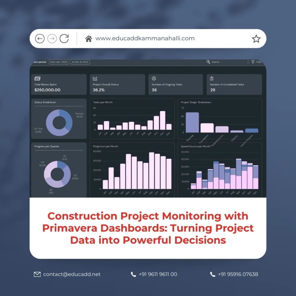 Primavera Project Monitoring Dashboards